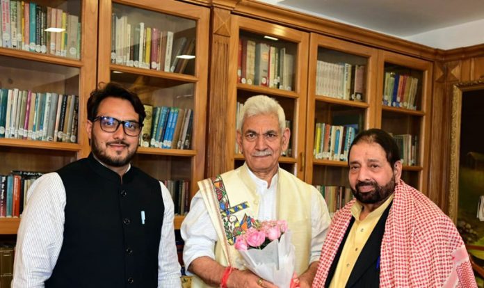 Hakeem Mohammad Yaseen, President PDF meeting Lieutenant Governor Manoj Sinha on Friday. Hakeem Mohammad Yaseen, President PDF meeting Lieutenant Governor Manoj Sinha on Friday.