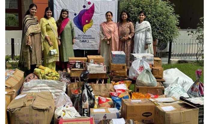 IASOWA handing over relief material to ADC Jammu on Thursday.