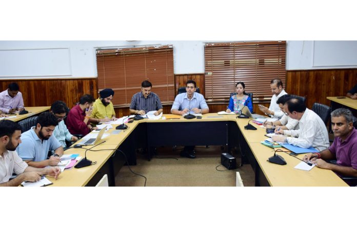 DC Jammu Dr Rakesh Minhas chairing a meeting.