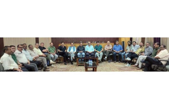 JCCI and FoIJ members during a joint meeting in Jammu on Thursday.