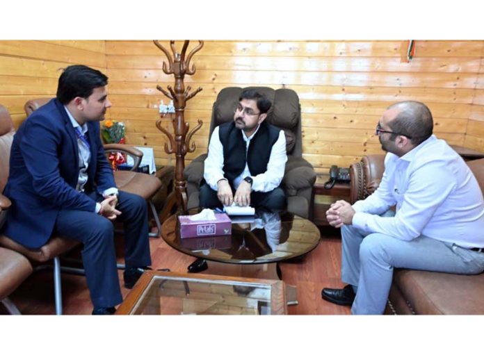 Minister Satish Sharma chairing a meeting on Wednesday.