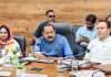 Union Minister Dr. Jitendra Singh holding DISHA meeting of district Kishtwar on Saturday.