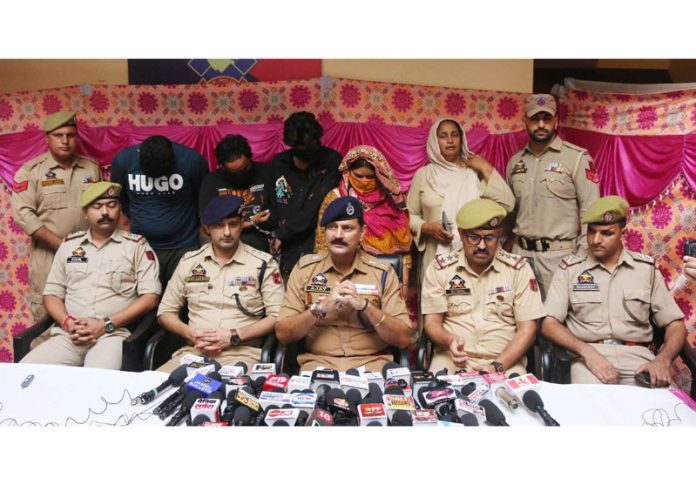 SP Jammu South Ajay Sharma addressing a press conference on Monday. SP Jammu South Ajay Sharma addressing a press conference on Monday.