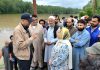 Minister Sakeena Itoo and Advisor to CM taking stock of flood situation in Anantnag.