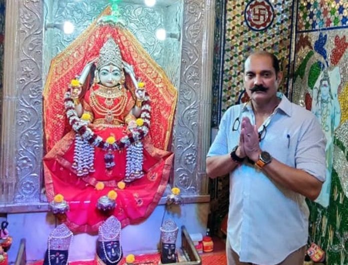 Vikramaditya Singh during visit to several temples in Jammu.