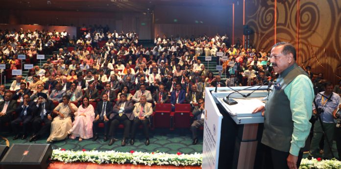Union Minister Dr. Jitendra Singh addressing 10th All India Conference of Central Administrative Tribunal (CAT) at Bharat Mandapam, New Delhi on Saturday.