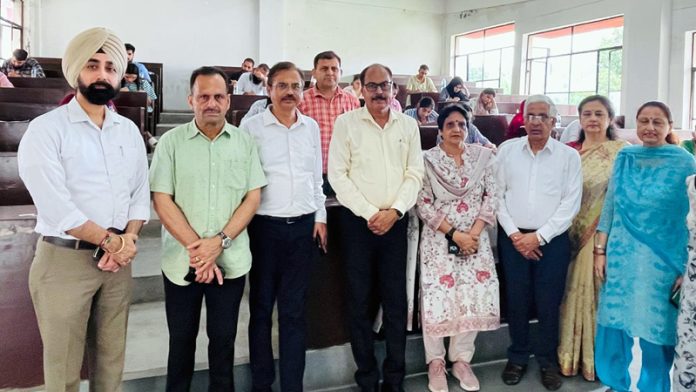 JU Vice-Chancellor and others during visit to an examination centre for State Eligibility Test.