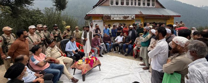 DC Ramban during visit to an area of Ramsoo on Sunday.