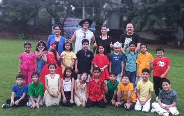 Rajesh Gupta posing along with Bollywood actor-producer Arjun Mahajan and director Aprajita Pixie Mahajan in Jammu.