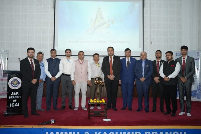 Sourav Pargal posing along with other dignitaries during an event on Wednesday.