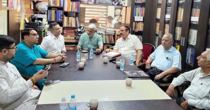 MLA Jammu North and former Minister, Sham Lal Sharma hearing public grievances at party office Jammu on Friday. MLA Jammu North and former Minister, Sham Lal Sharma hearing public grievances at party office Jammu on Friday.