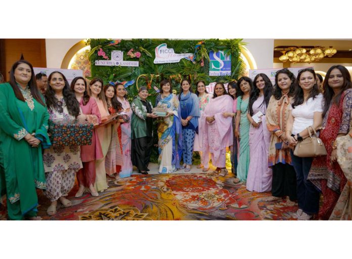 Shieni Sharma, president AWWA posing along with others during an event held in Jammu.