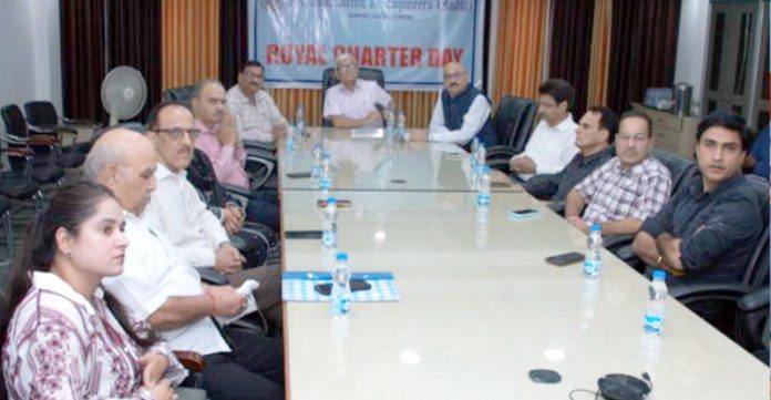 Anil Verma, chairman, IEI speaking during a function held in Jammu.