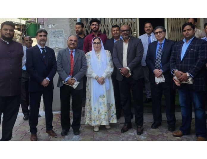 Dr Darakhshan Andrabi posing along with the members of Indo- Australian delegation on Monday. Dr Darakhshan Andrabi posing along with the members of Indo- Australian delegation on Monday.