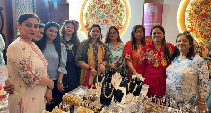 BJP vice president, Rekha Mahajan inaugurating an exhibition at KC Regalia on Saturday.