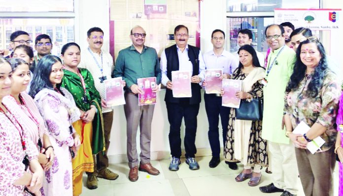 Dignitaries releasing magazine ‘Sharda’ at CUJ on Tuesday. Dignitaries releasing magazine ‘Sharda’ at CUJ on Tuesday.