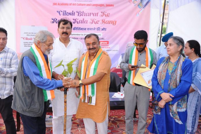 MLA Vikram Randhawa honours veteran artists during camp by JKAACL.