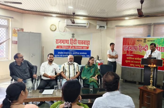 A speaker addressing during a workshop organized by CBC in Jammu.