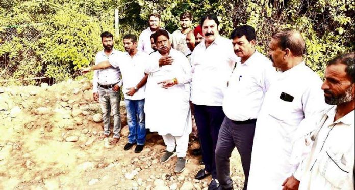 Congress leaders during their visit to pilgrim tourist circuit areas in Jammu.