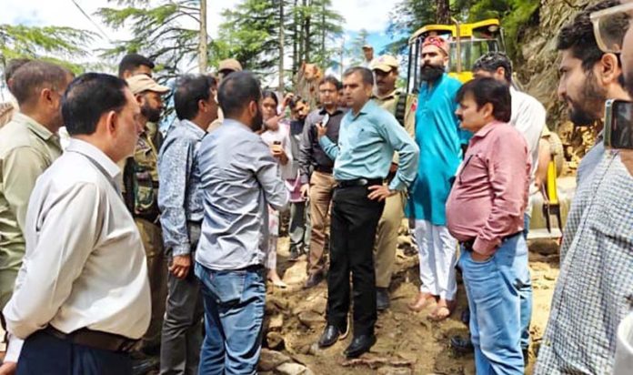 DC Ramban during visit to rain affected area on Sunday.