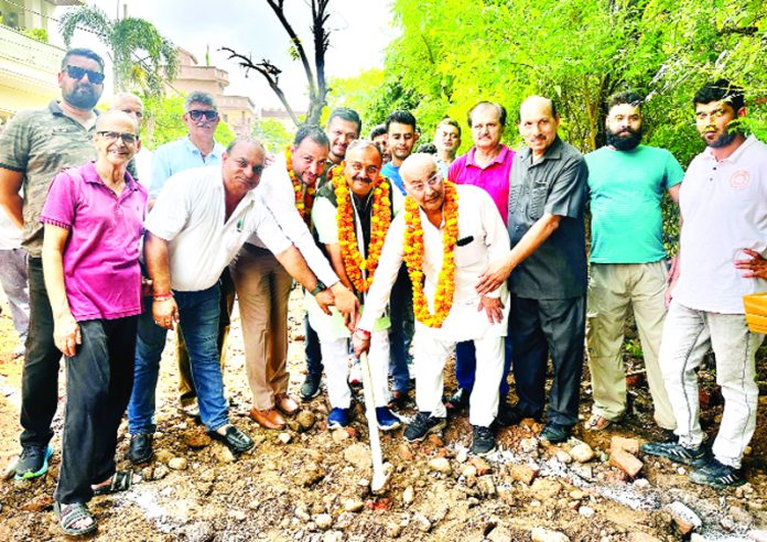 MLA Bahu, Ch. Vikram Randhawa kick starting drainage work in Channi Himmat on Wednesday. MLA Bahu, Ch. Vikram Randhawa kick starting drainage work in Channi Himmat on Wednesday.
