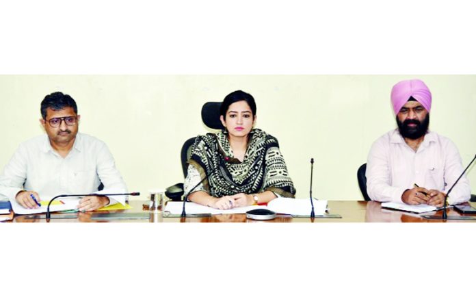 DC Udhampur Saloni Rai chairing a meeting. DC Udhampur Saloni Rai chairing a meeting.