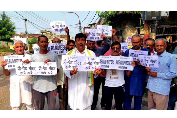 Mission Statehood J&K staging protest on Monday.