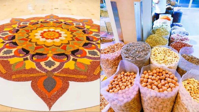 Rangoli made of spices lights up Dubai's Diwali festivities Rangoli made of spices lights up Dubai's Diwali festivities