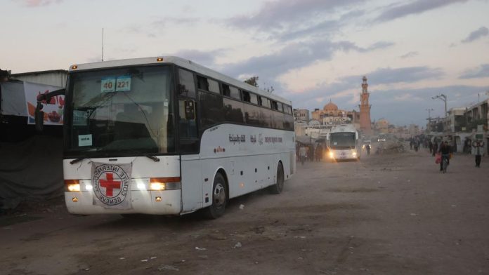 Israel Says Hamas Hands Over The First Seven Hostages To The Red Cross As Part Of The Gaza Ceasefire