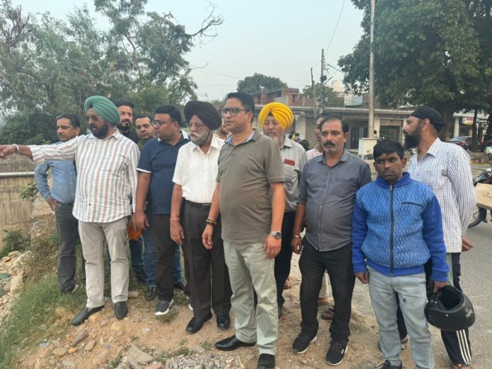 Senior Cong leader TS Tony during visit to Trikuta Nagar area in Jammu on Wednesday.