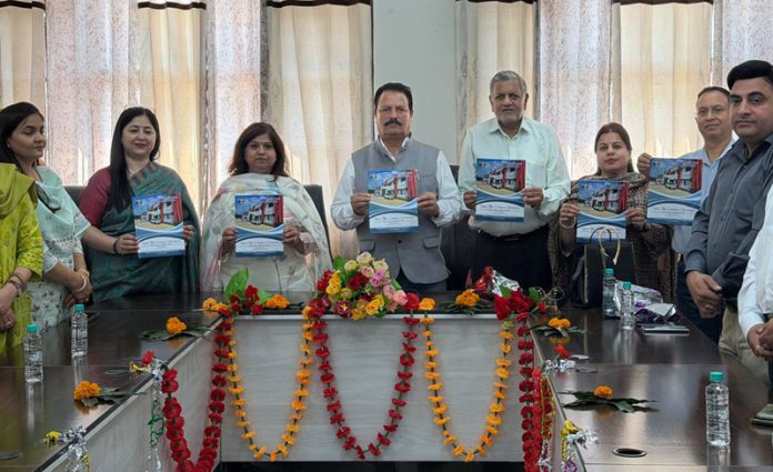 Dignitaries releasing GDC Neeli Nallah's newsletter on Thursday.