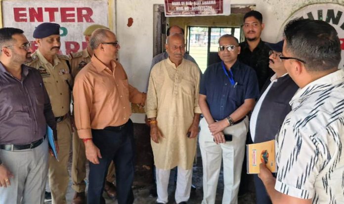 Elections Observers inspecting a polling station in Nagrota Constituency