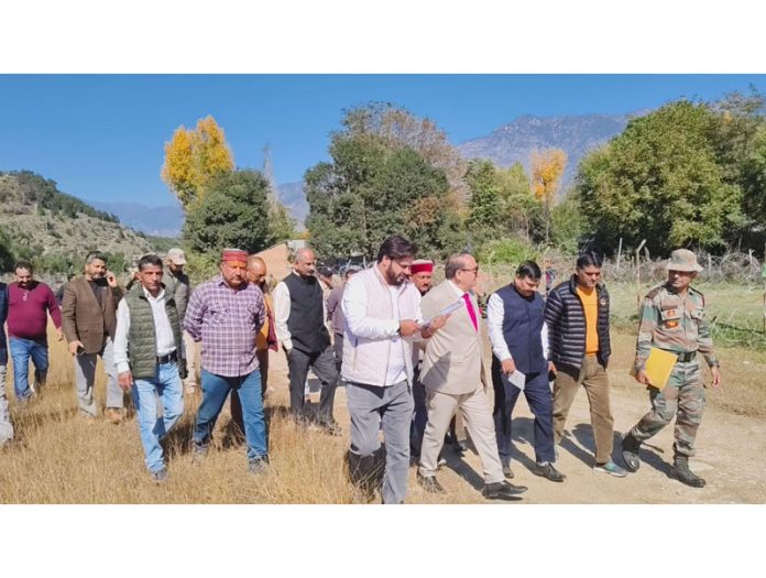 High-level special team visiting the site for airport development in Kishtwar on Wednesday. High-level special team visiting the site for airport development in Kishtwar on Wednesday.
