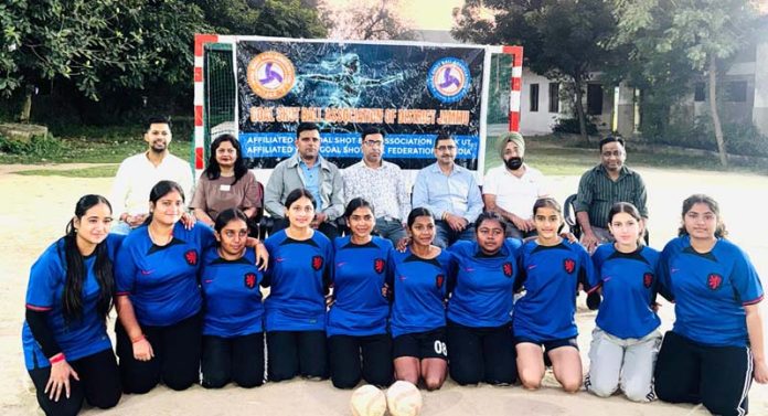 J&K girls Goal Shot Ball team posing with dignitaries before departing for National Championship. J&K girls Goal Shot Ball team posing with dignitaries before departing for National Championship.