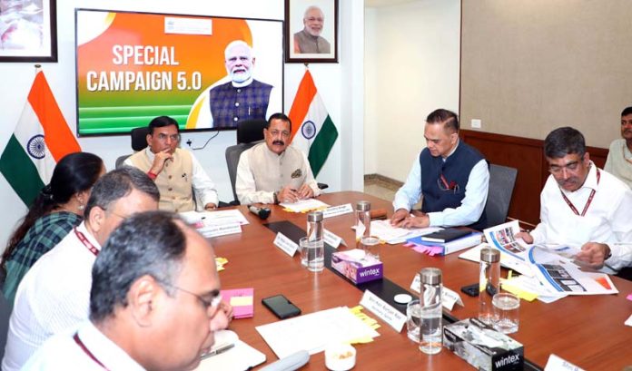 Union Ministers Dr. Jitendra Singh and Mansukh Mandaviya at the inter-Ministerial meeting regarding 
