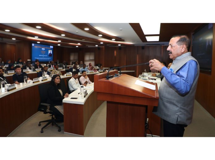 Union Minister Dr Jitendra Singh addressing an interactive session with the foreign delegates attending Indian Technical and Economic Cooperation (ITEC) Programme at Indian Institute of Public Administration (IIPA) New Delhi on Saturday.