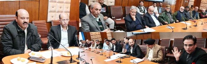DyCM Surinder Choudhary chairing a meeting at Srinagar on Monday. DyCM Surinder Choudhary chairing a meeting at Srinagar on Monday.