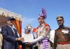 LG Kavinder Gupta felicitating All-Round Best Recruit Constable of Ladakh Police.