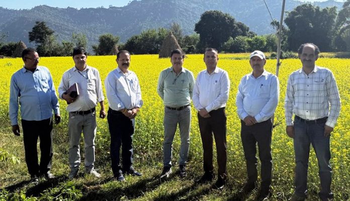 Director Agriculture Jammu Anil Gupta during an extensive tour of Sub-Division Billawar on Monday.