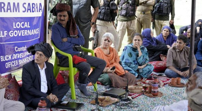 Union Secretary during visit to Bandipora on Wednesday.