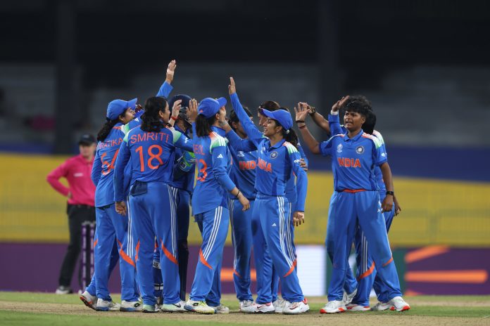 India Women’s team celebrating after defeating Pakistan by 88 runs at Colombo on Sunday. India Women’s team celebrating after defeating Pakistan by 88 runs at Colombo on Sunday.