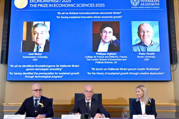Nobel economics prize goes to 3 researchers for explaining innovation-driven economic growth Nobel economics prize goes to 3 researchers for explaining innovation-driven economic growth