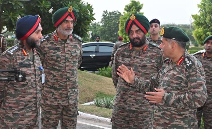 Army chief Gen Upendra Dwivedi at a function in Anupgarh, Rajasthan on Friday.