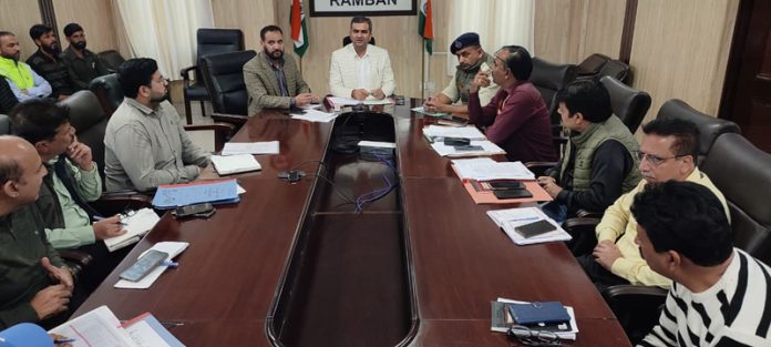 DC Ramban reviewing implementation of road safety measures in the district.