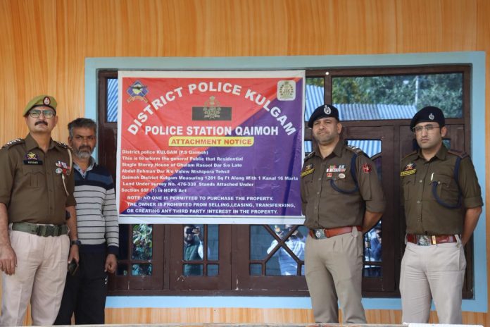 Kulgam Police Attaches Property Of Detained Drug Peddler/Supplier Under NDPS Act