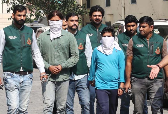 Two suspected terrorists arrested by Delhi Police Special Cell on Friday. (UNI)