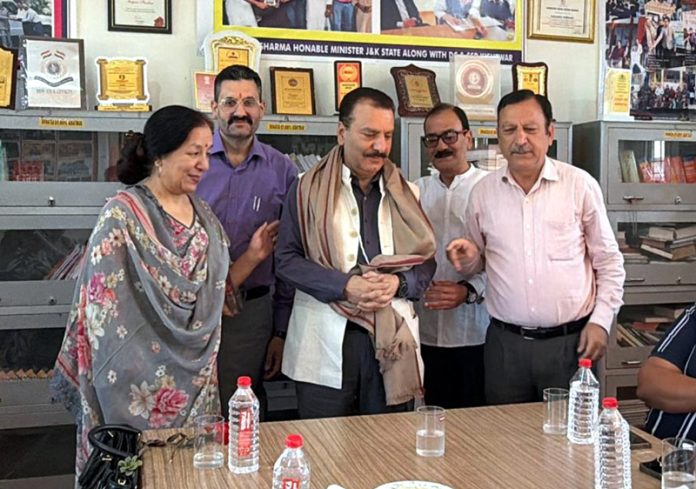 Justice Sanjay Parihar, Judge of J&K and Ladakh High Court during his visit to Ashiana Home for venerable children at Kishtwar on Saturday.