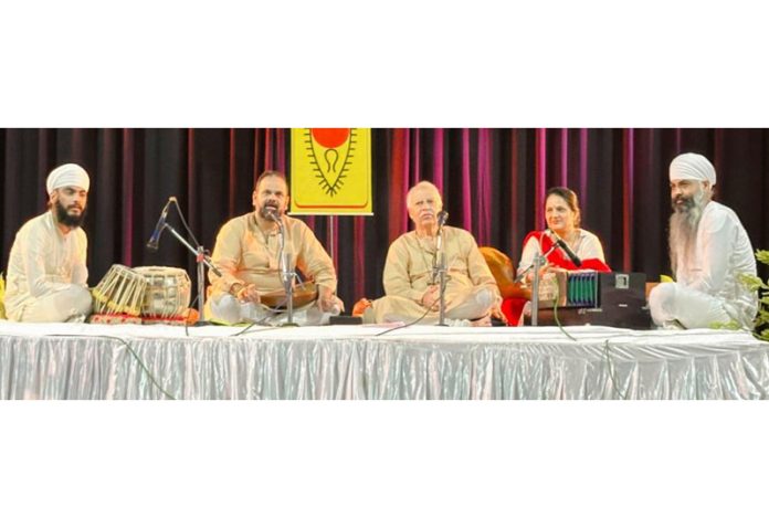 Pt. Sajan Mishra performing during a programme in Jammu.