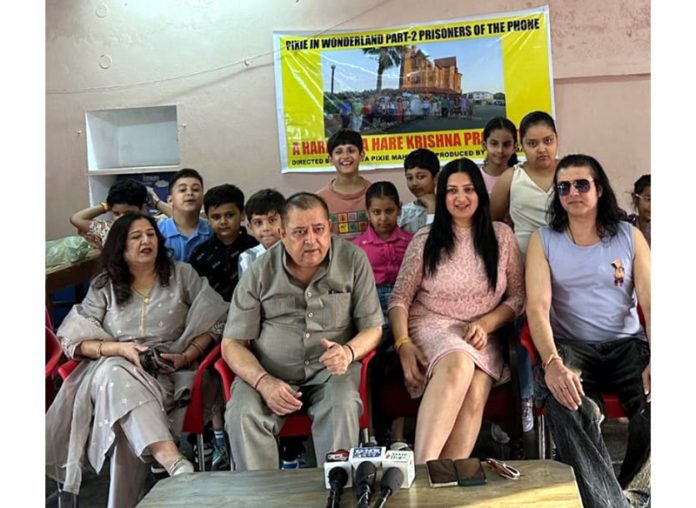 ‘Prisoners of the Phone’ director Aprajita Pixie Mahajan and team addressing a press conference in Jammu after completing the film’s shooting. ‘Prisoners of the Phone’ director Aprajita Pixie Mahajan and team addressing a press conference in Jammu after completing the film’s shooting.