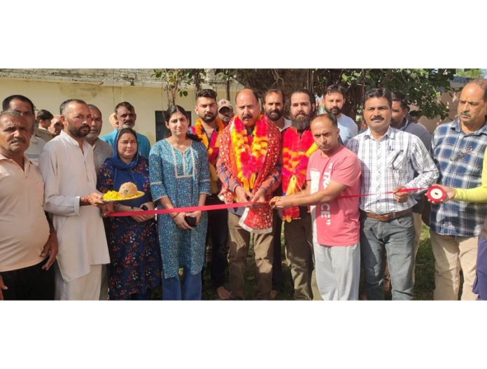 MLA Bishnah, Dr. Rajeev Bhagat inaugurating development projects on Tuesday.